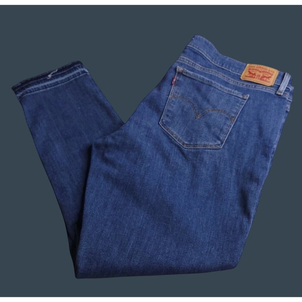 Levis Womens 711 Skinny Jeans 34 Distressed Hem Medium Rise Stretch